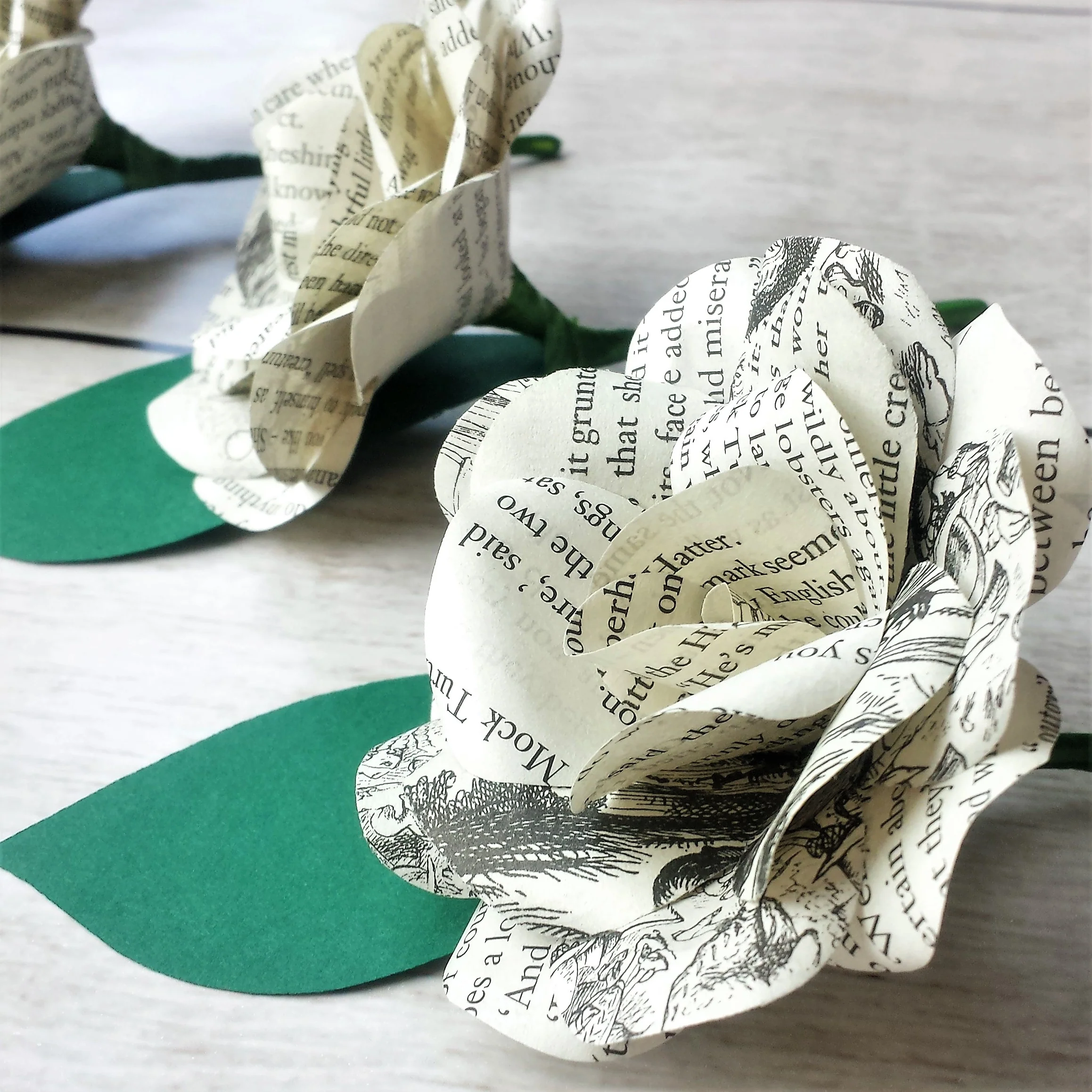 Book Paper Flower Buttonholes /Boutonnieres - Image 3
