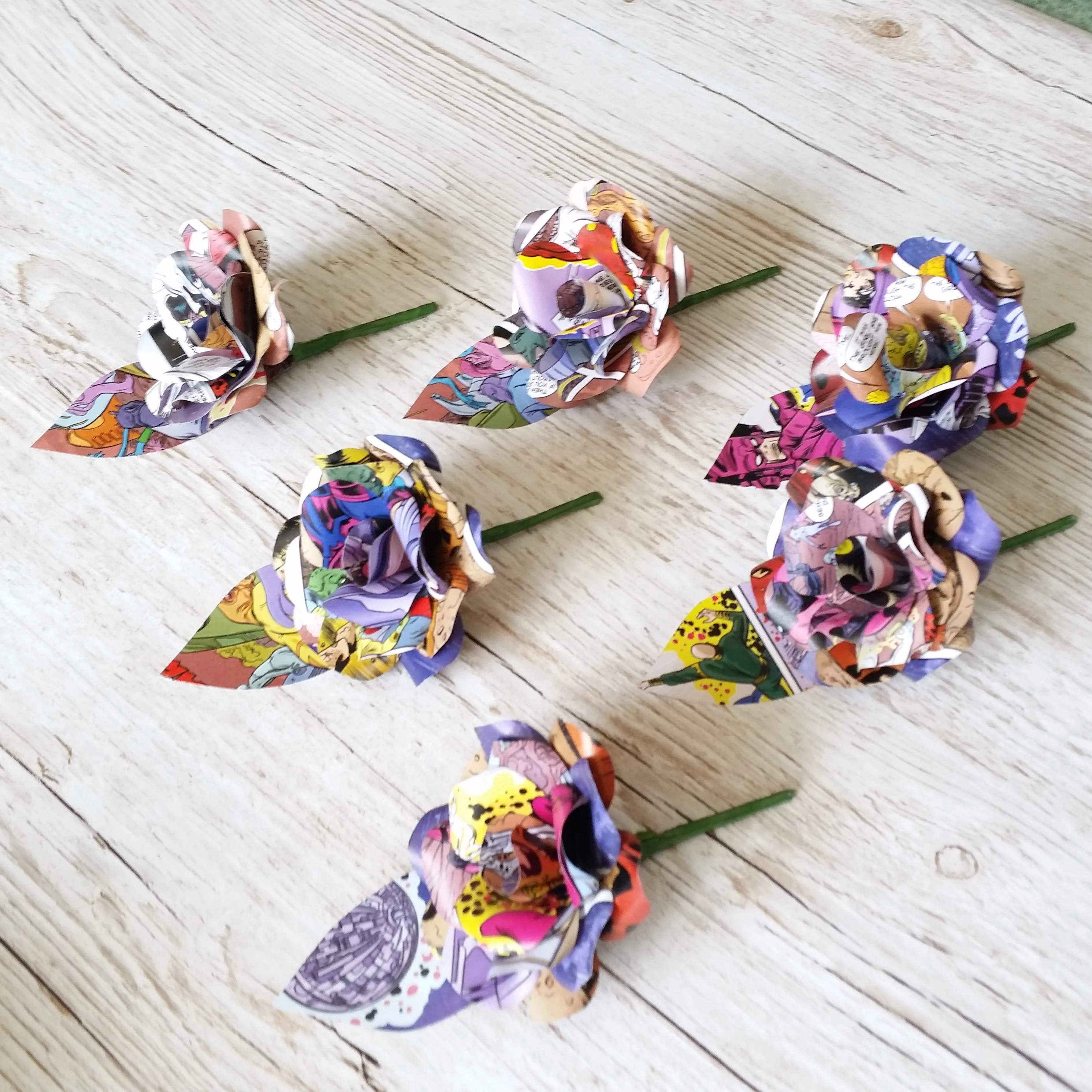 Comic Book Paper Flower Buttonholes / Boutonnieres - Image 6