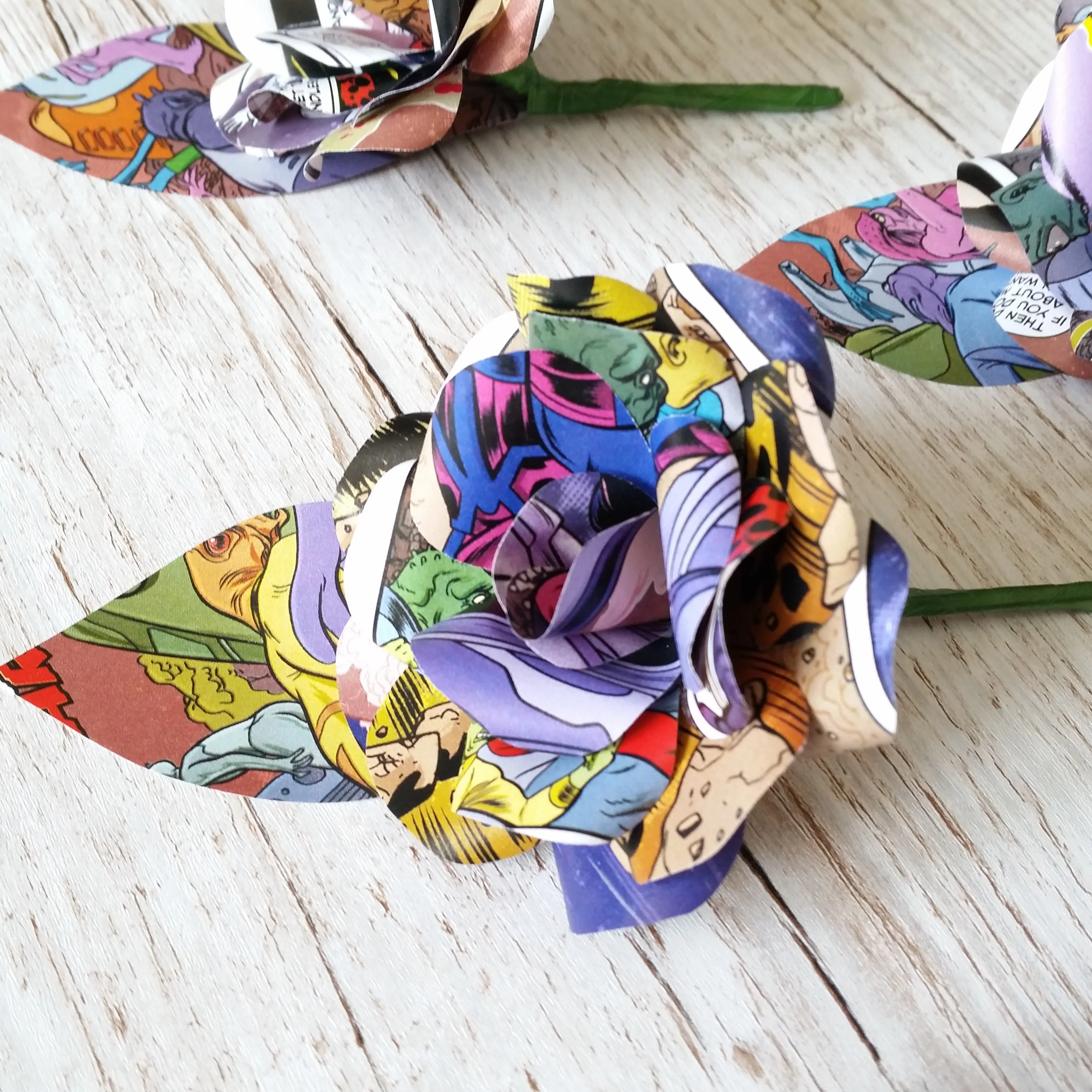 Comic Book Paper Flower Buttonholes / Boutonnieres - Image 7