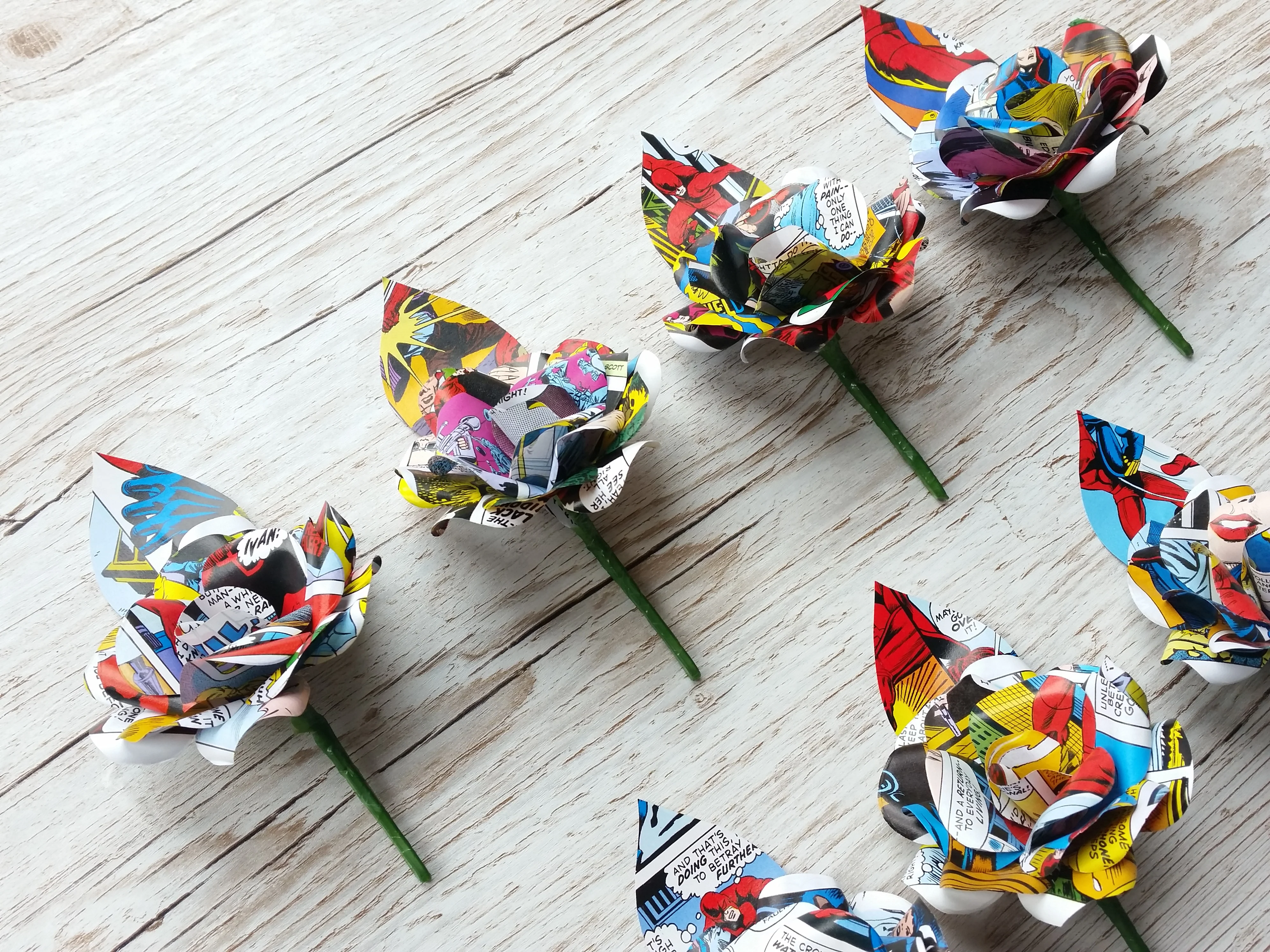 Comic Book Paper Flower Buttonholes / Boutonnieres - Image 9