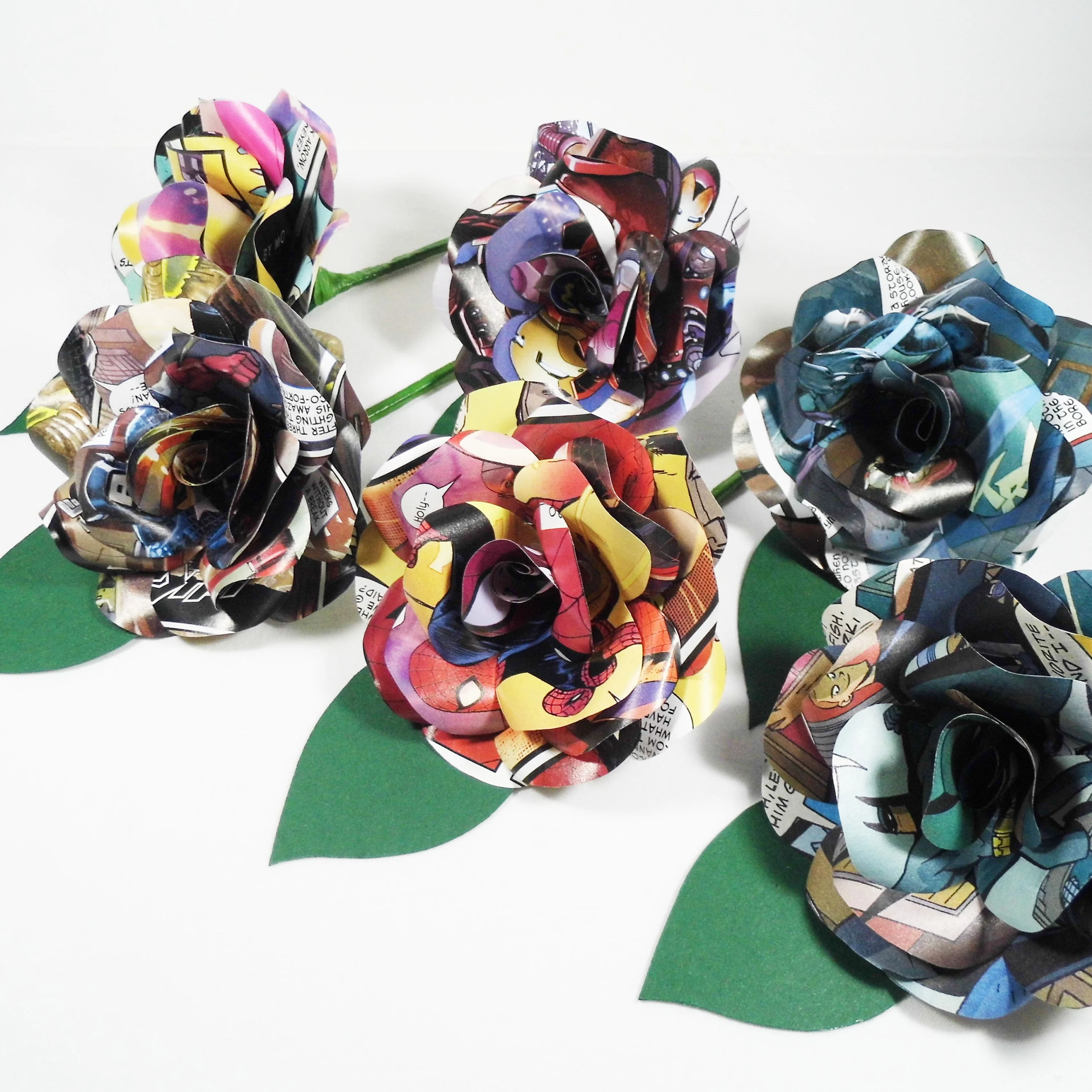 Comic Book Buttonholes / Boutonnieres with Green Leaf - Image 4