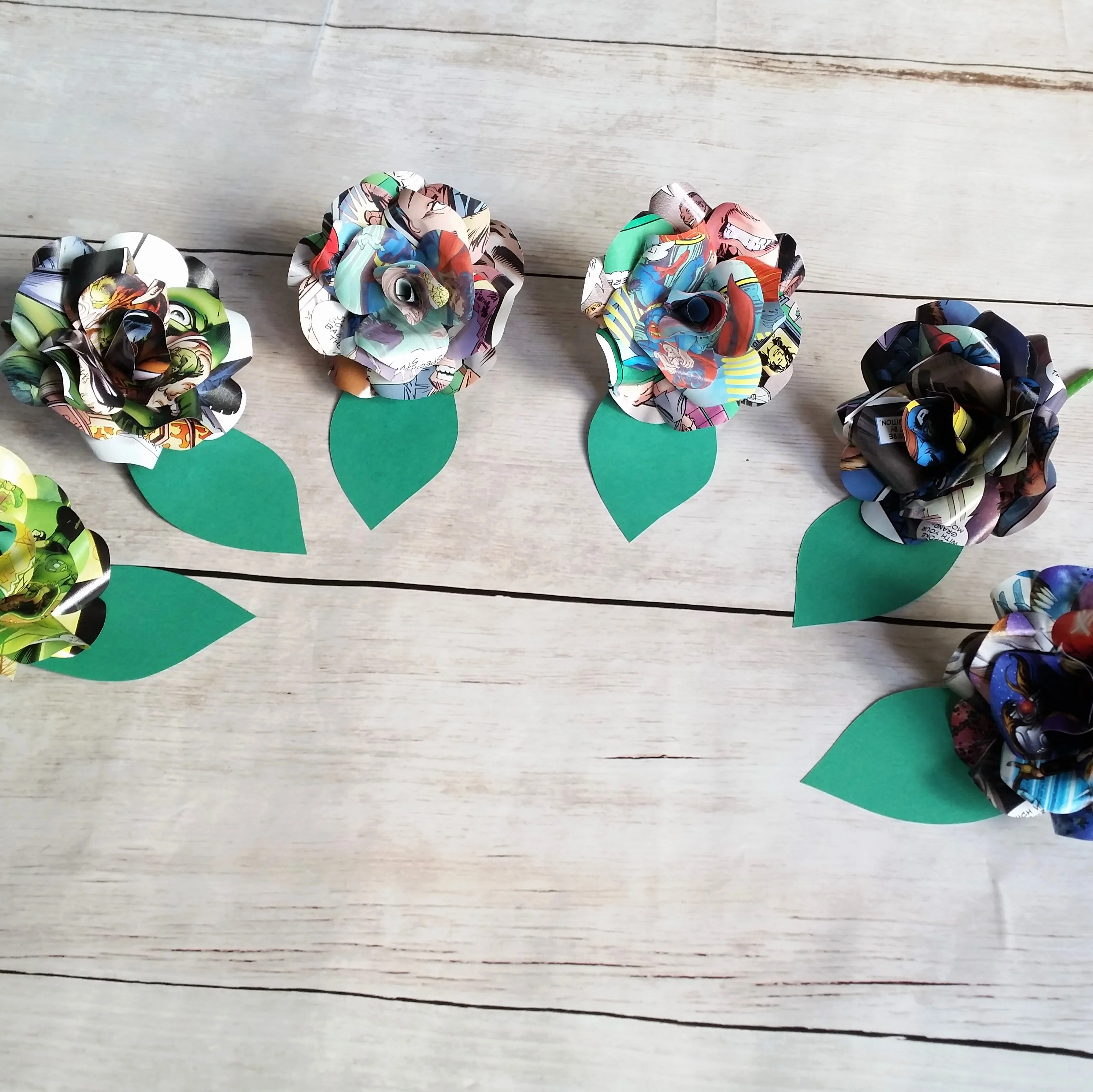 Comic Book Buttonholes / Boutonnieres with Green Leaf - Image 6