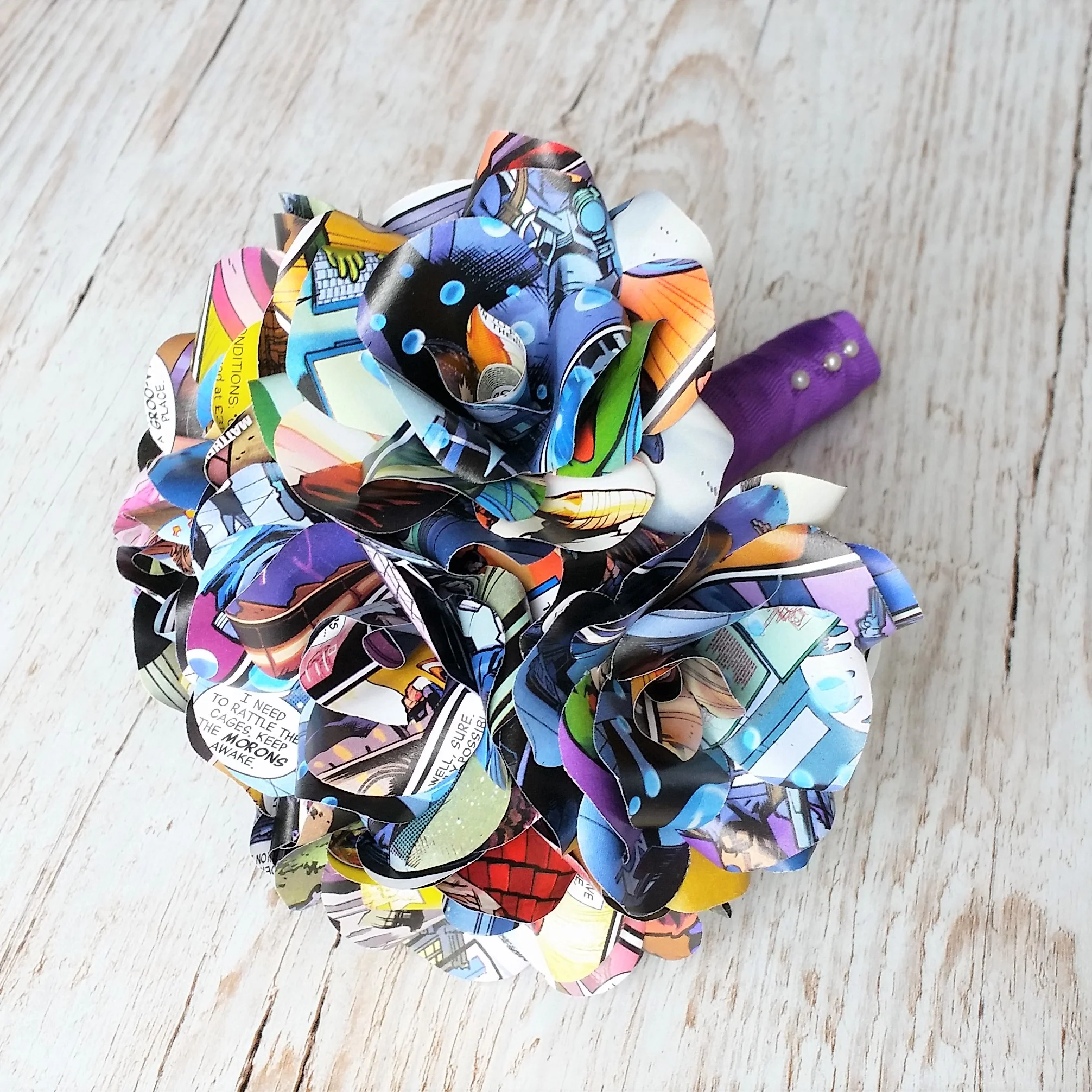 Comic Book Paper Flower Bridal Bouquet - Image 6