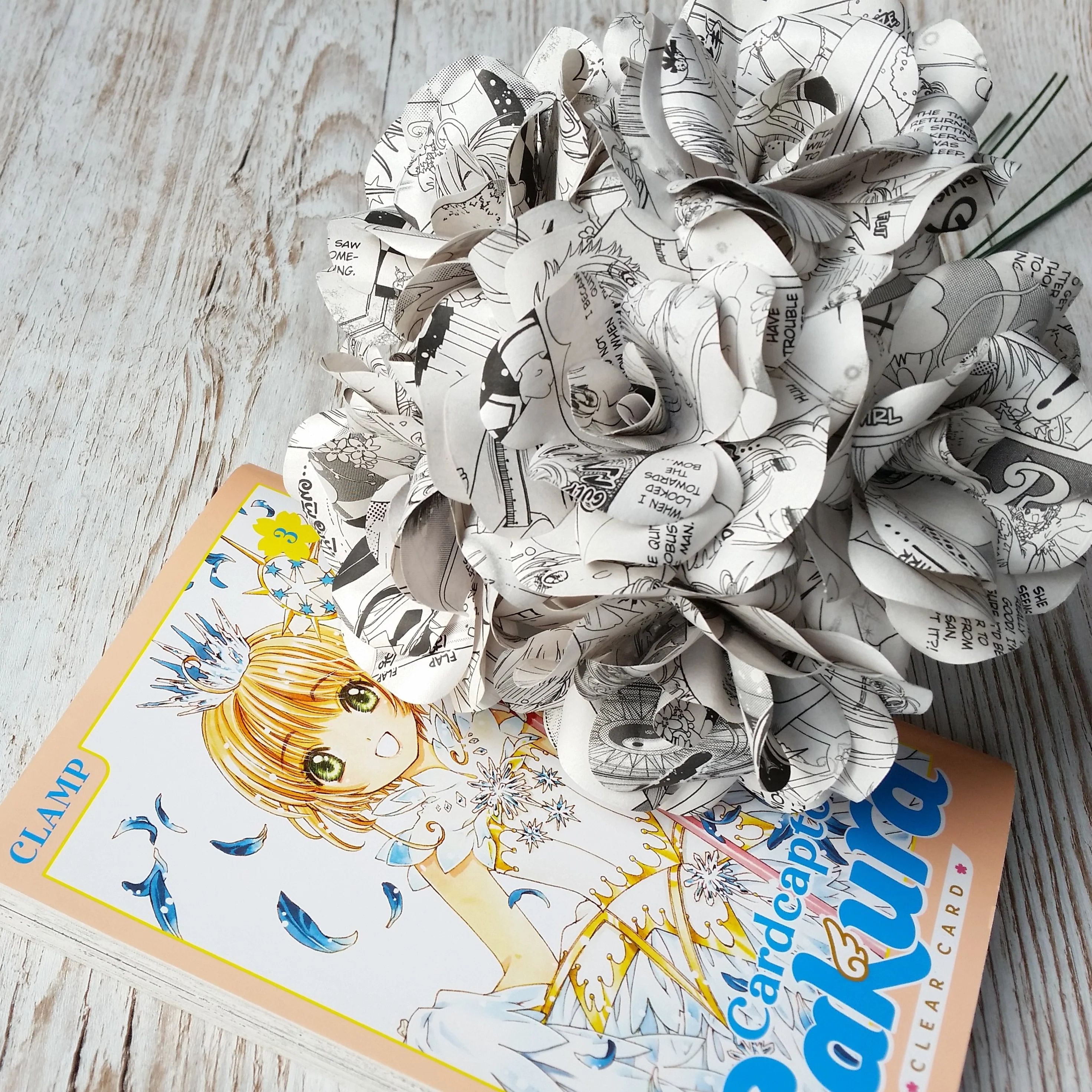 Manga Book Paper Flower Roses