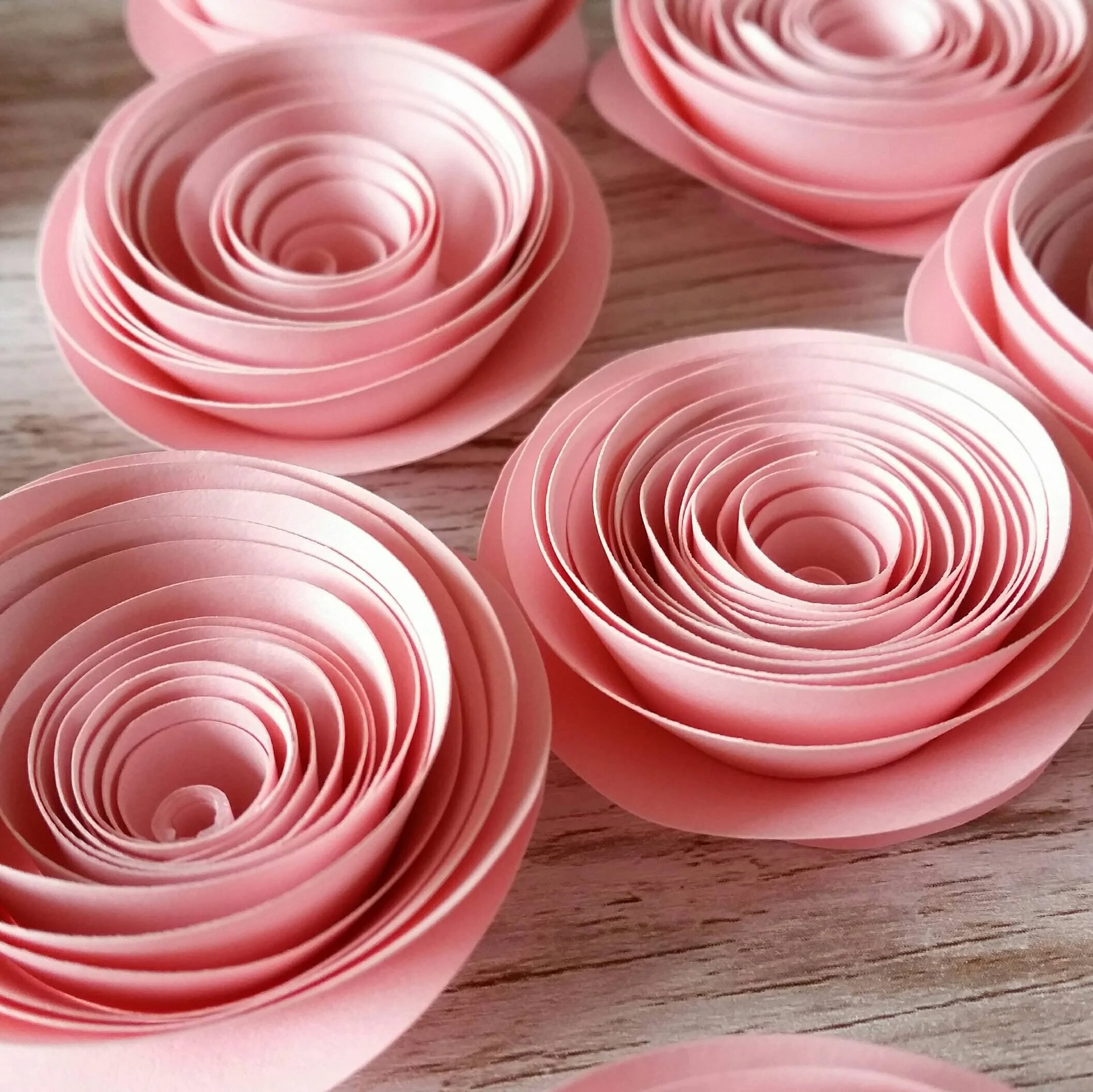 Pink Paper Flowers, Rolled Roses, Loose Flowers - Table Decorations - Image 4