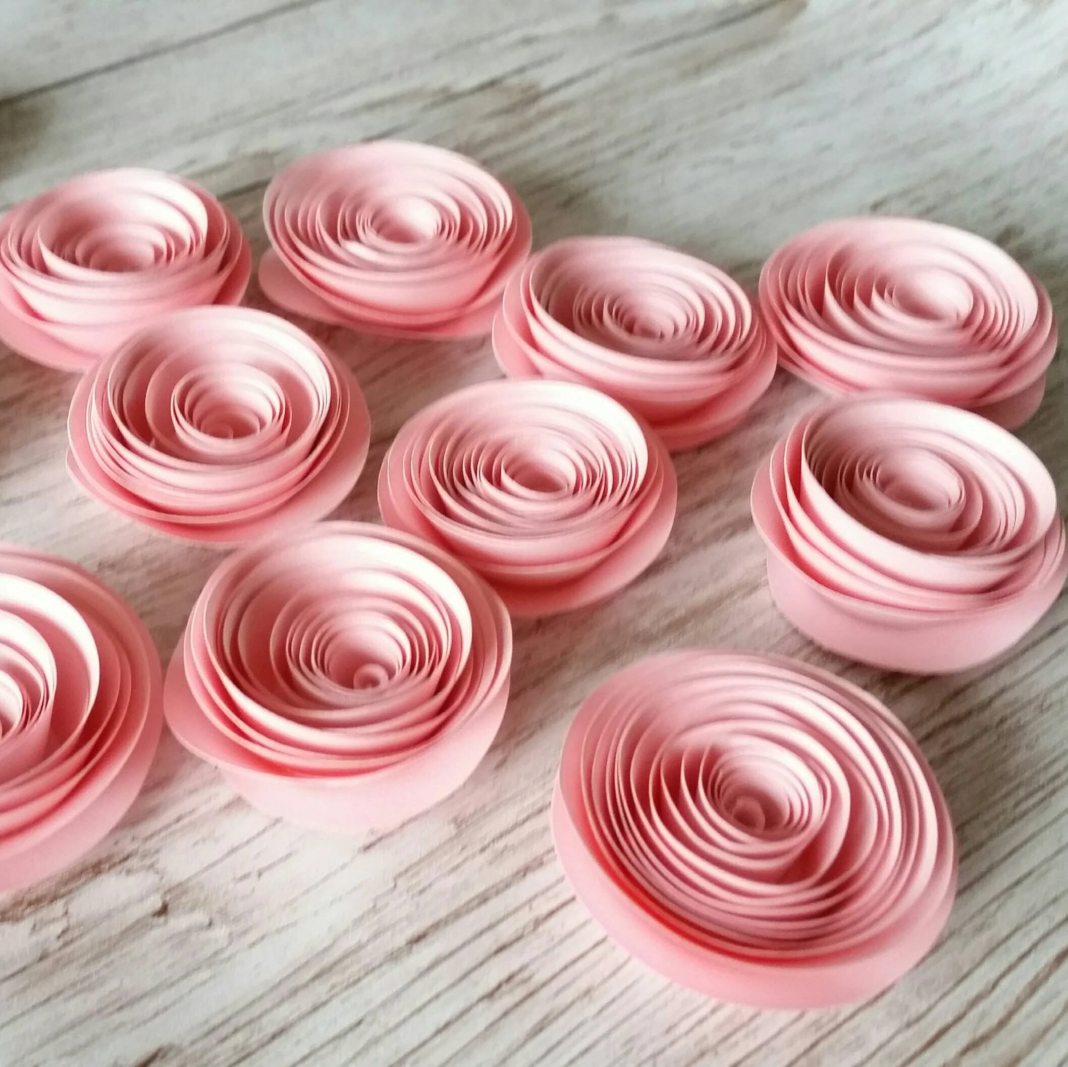 Pink Paper Flowers, Rolled Roses, Loose Flowers - Table Decorations - Image 5