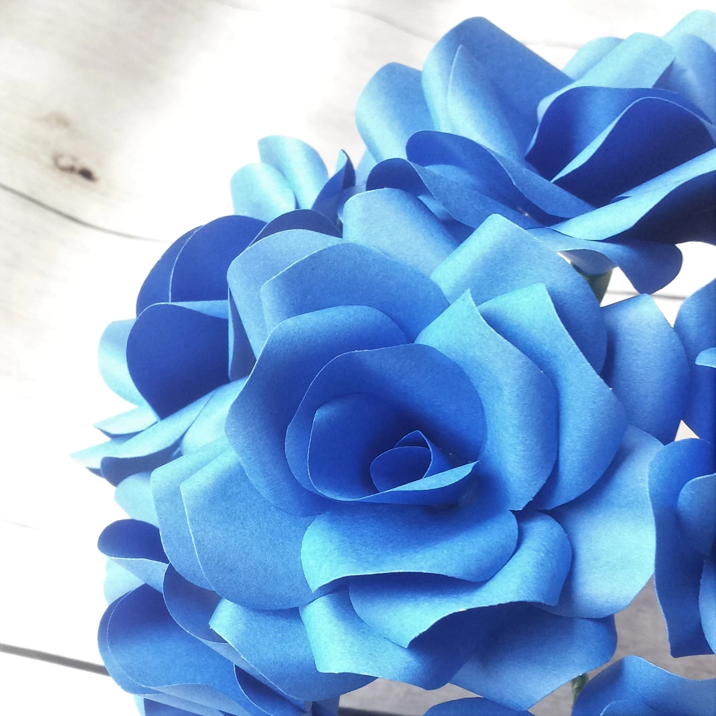Royal Blue Paper Roses - Image 4