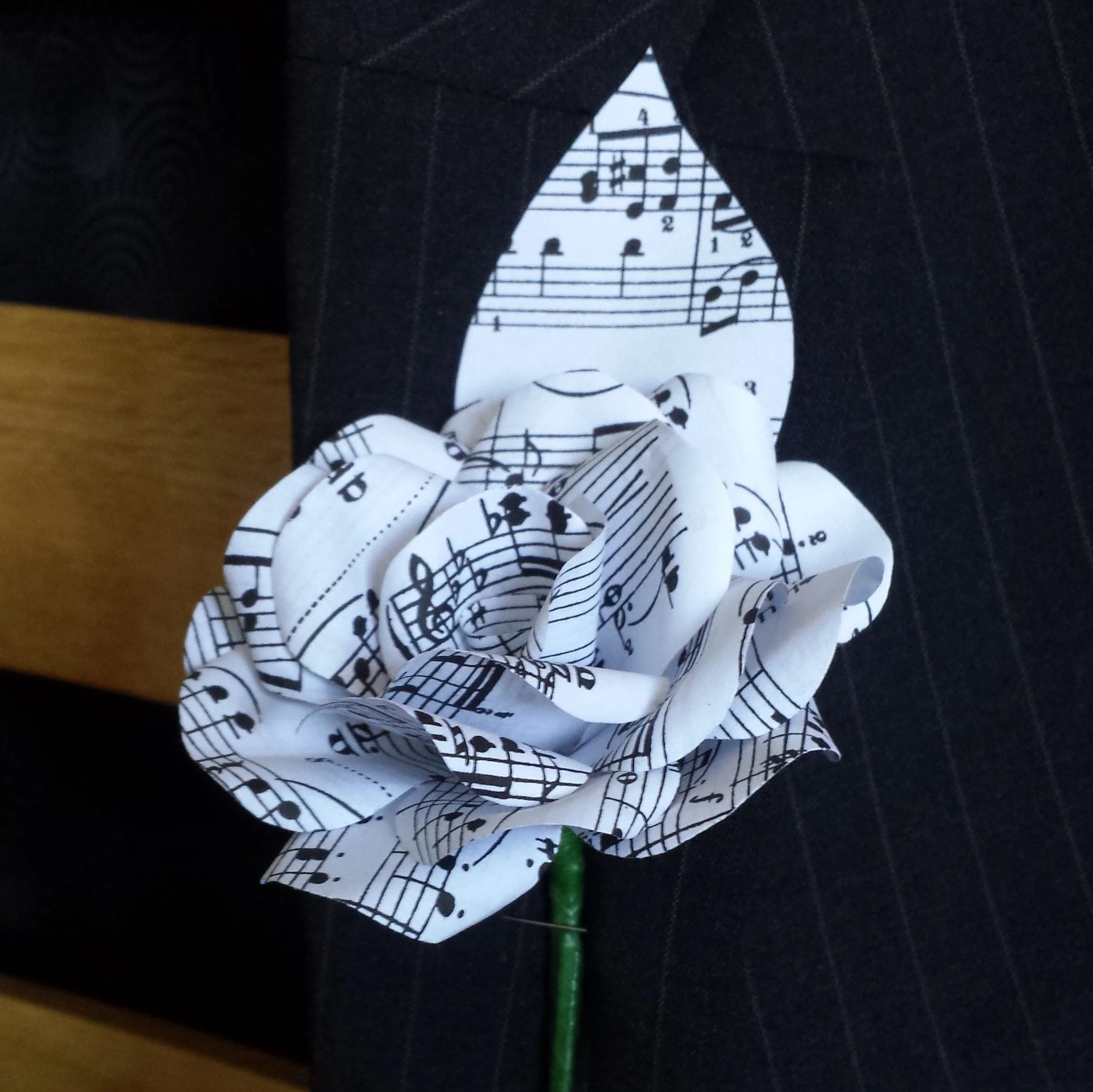Sheet Music Paper Flower Buttonholes / Boutonnières - Image 4