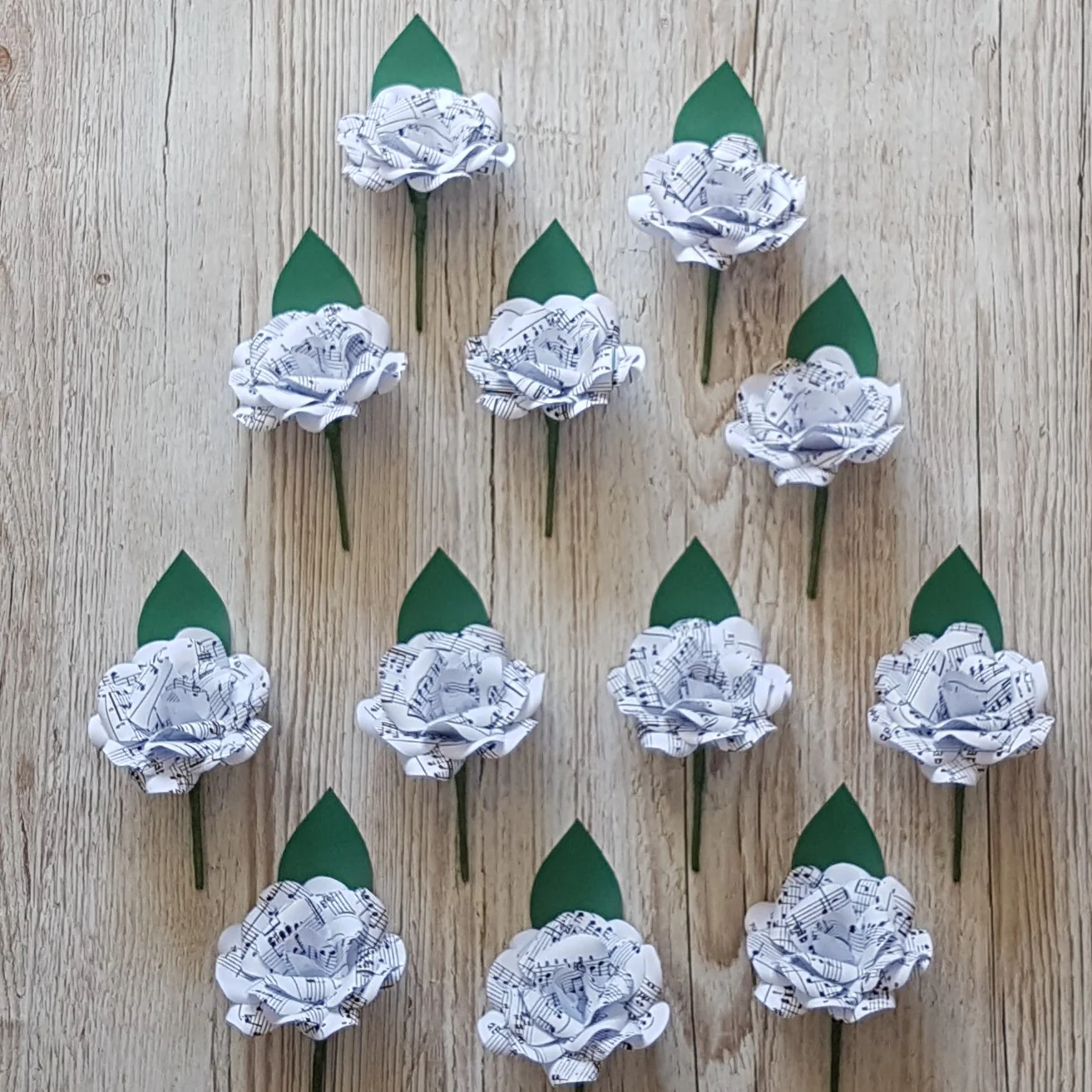 Sheet Music Paper Flower Buttonholes / Boutonnières - Image 7