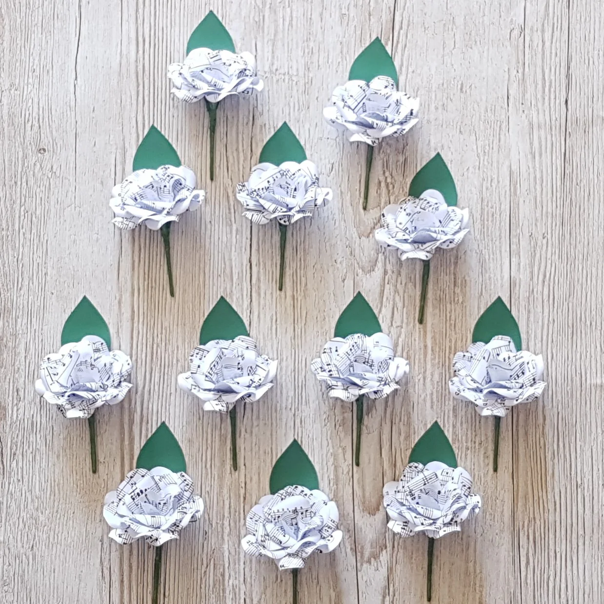 Sheet Music Paper Flower Buttonholes / Boutonnières - Image 8