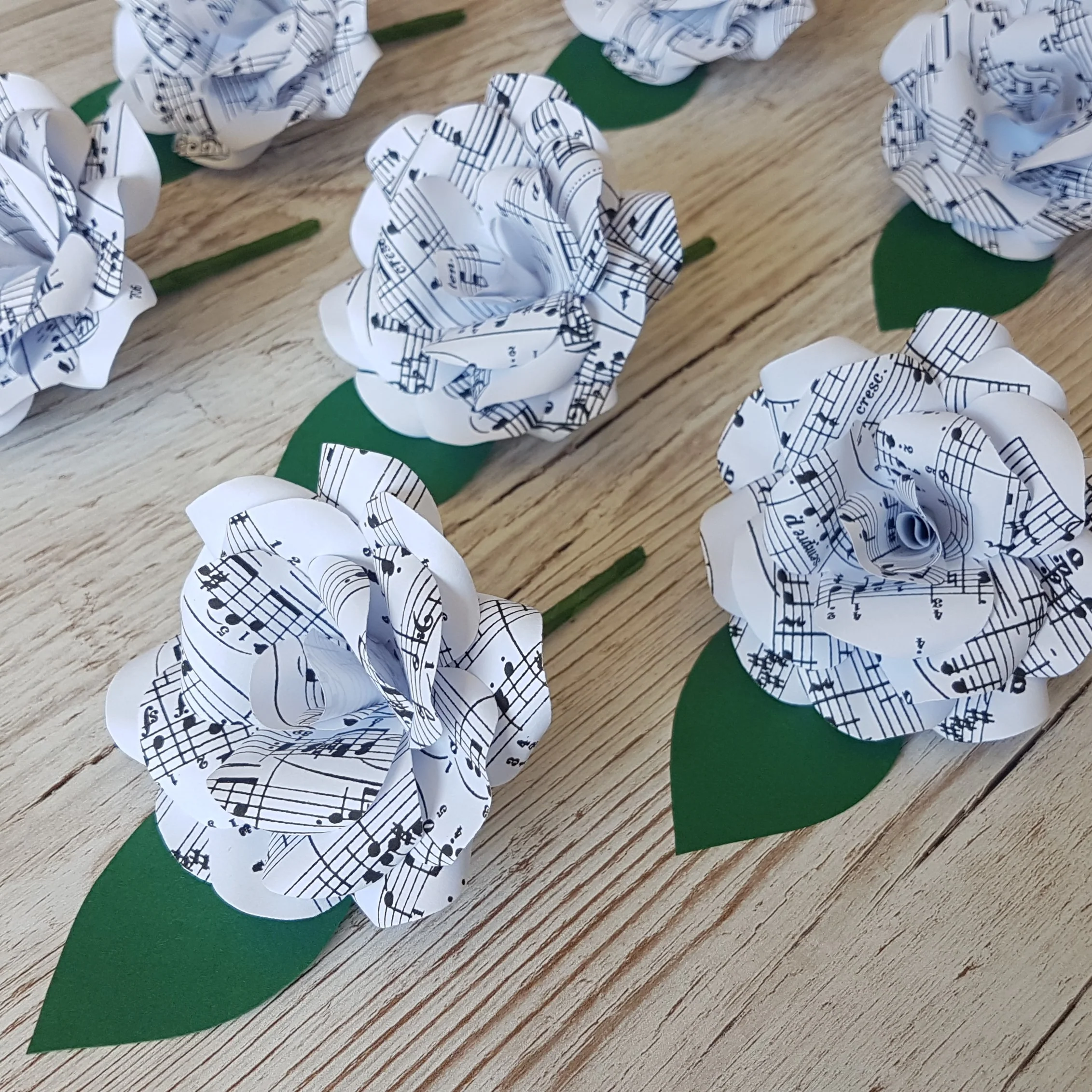Sheet Music Paper Flower Buttonholes / Boutonnières - Image 9
