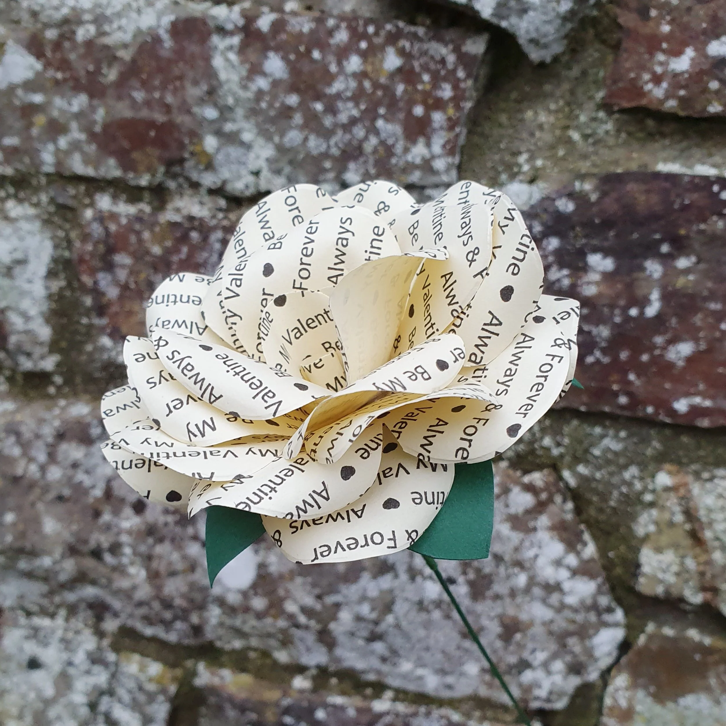 Single Personalised Message Paper Flowers