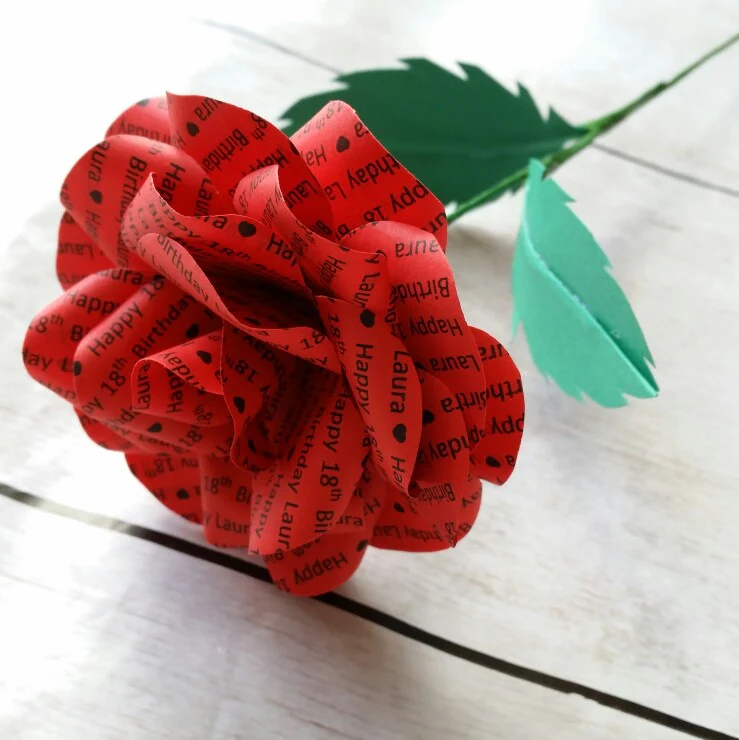 Single Personalised Message Paper Flowers - Image 2