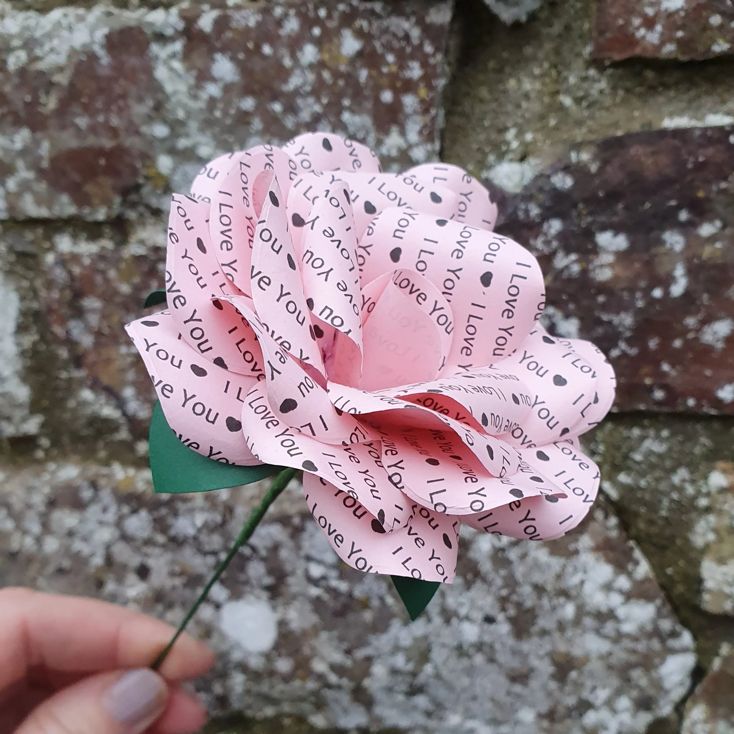 Single Personalised Message Paper Flowers - Image 3