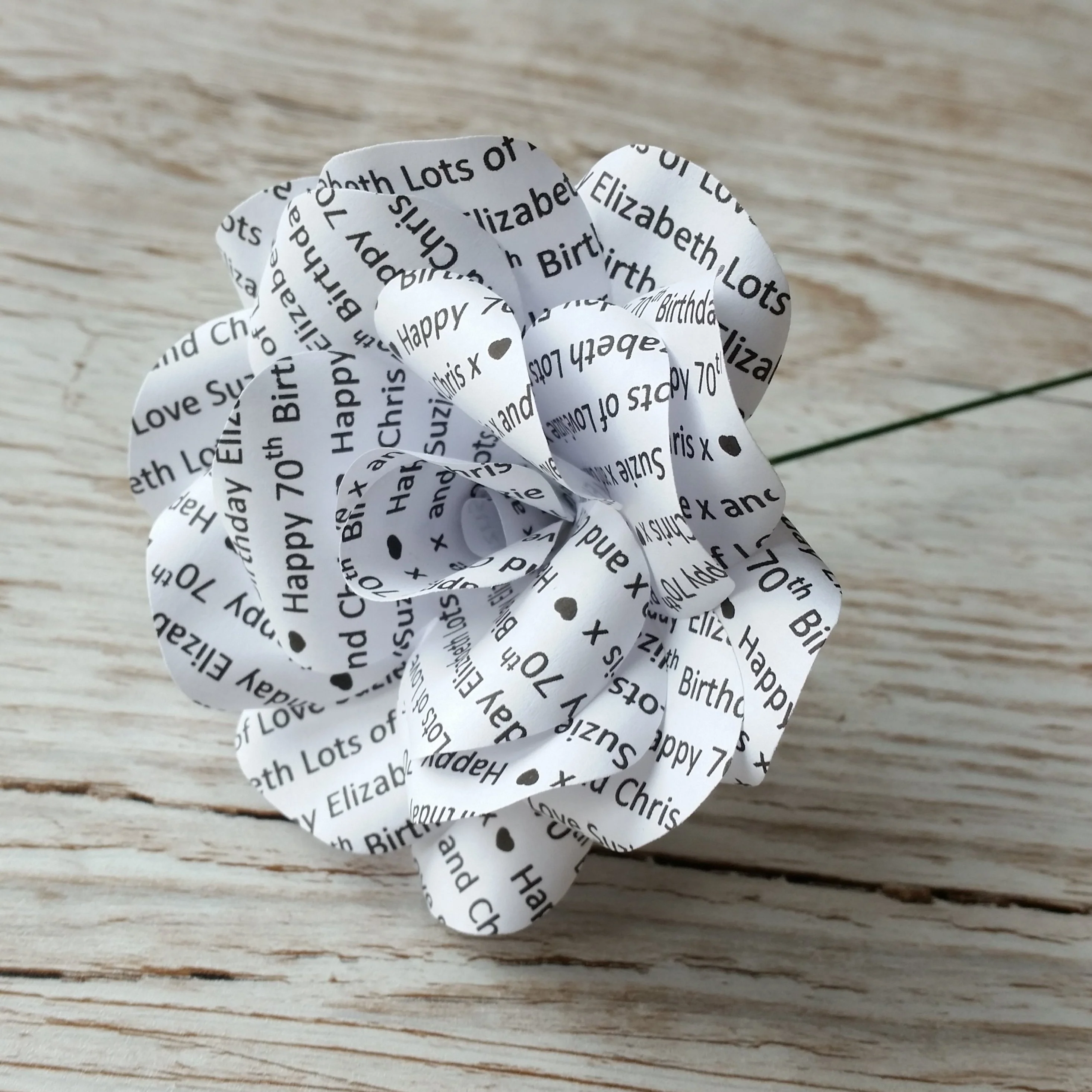 Single Personalised Message Paper Flowers - Image 6