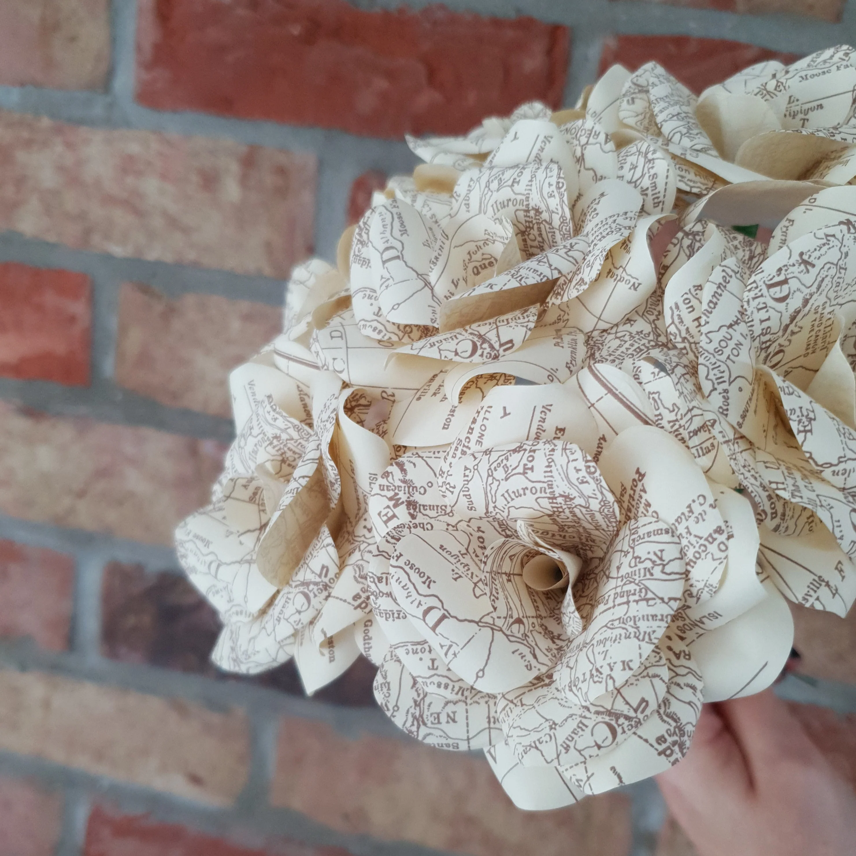Vintage Map Paper Flowers - Image 11
