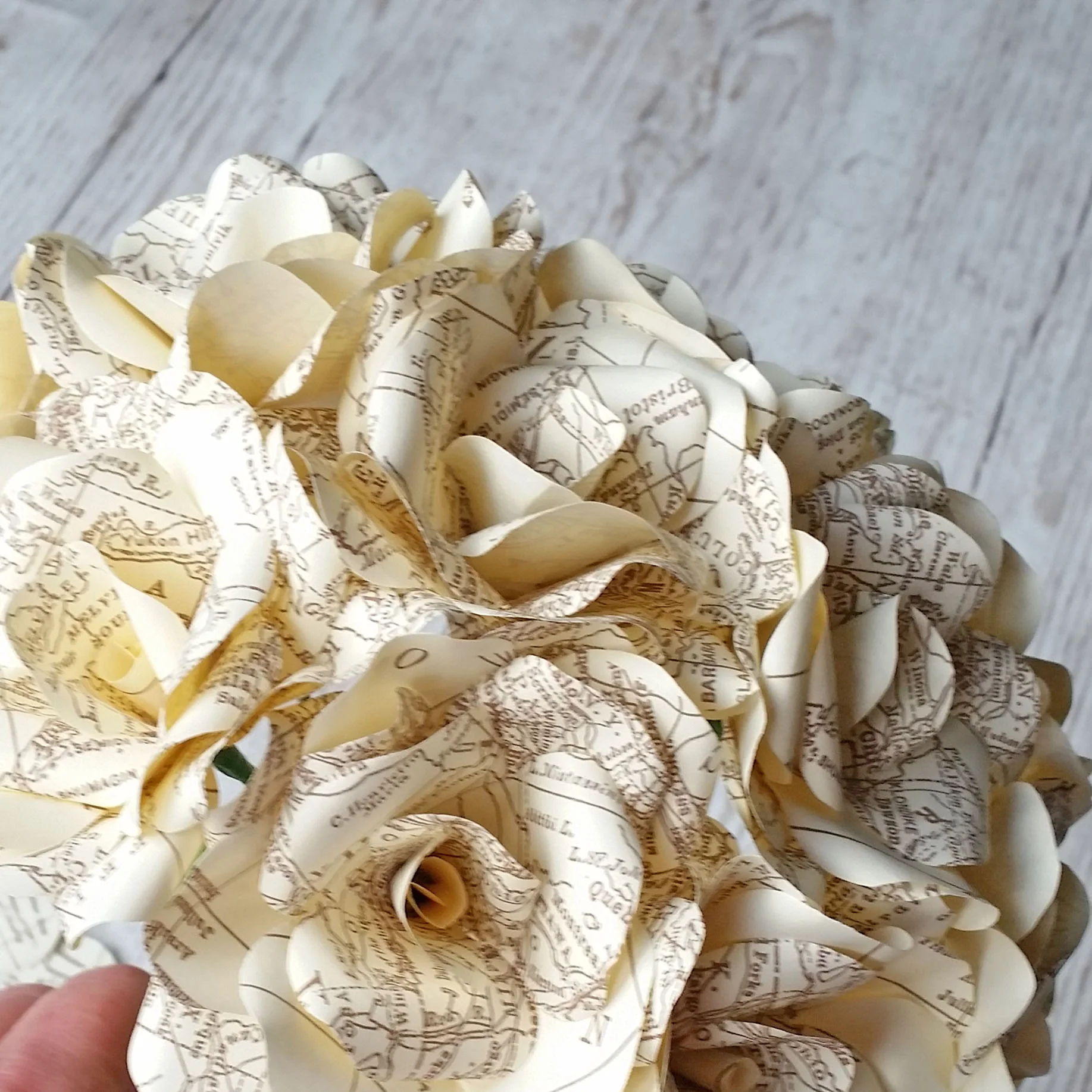 Vintage Map Paper Flowers - Image 3