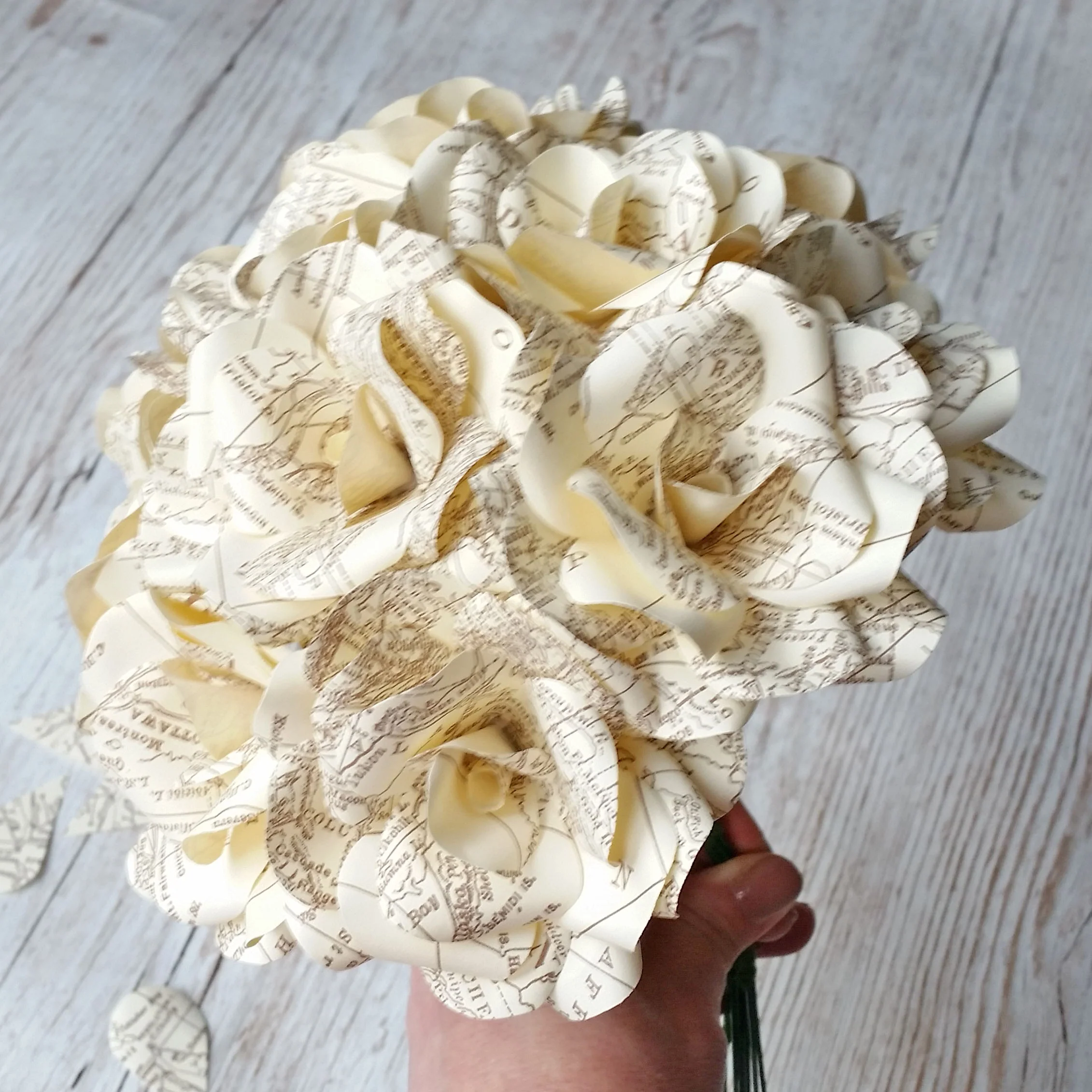 Vintage Map Paper Flowers - Image 8